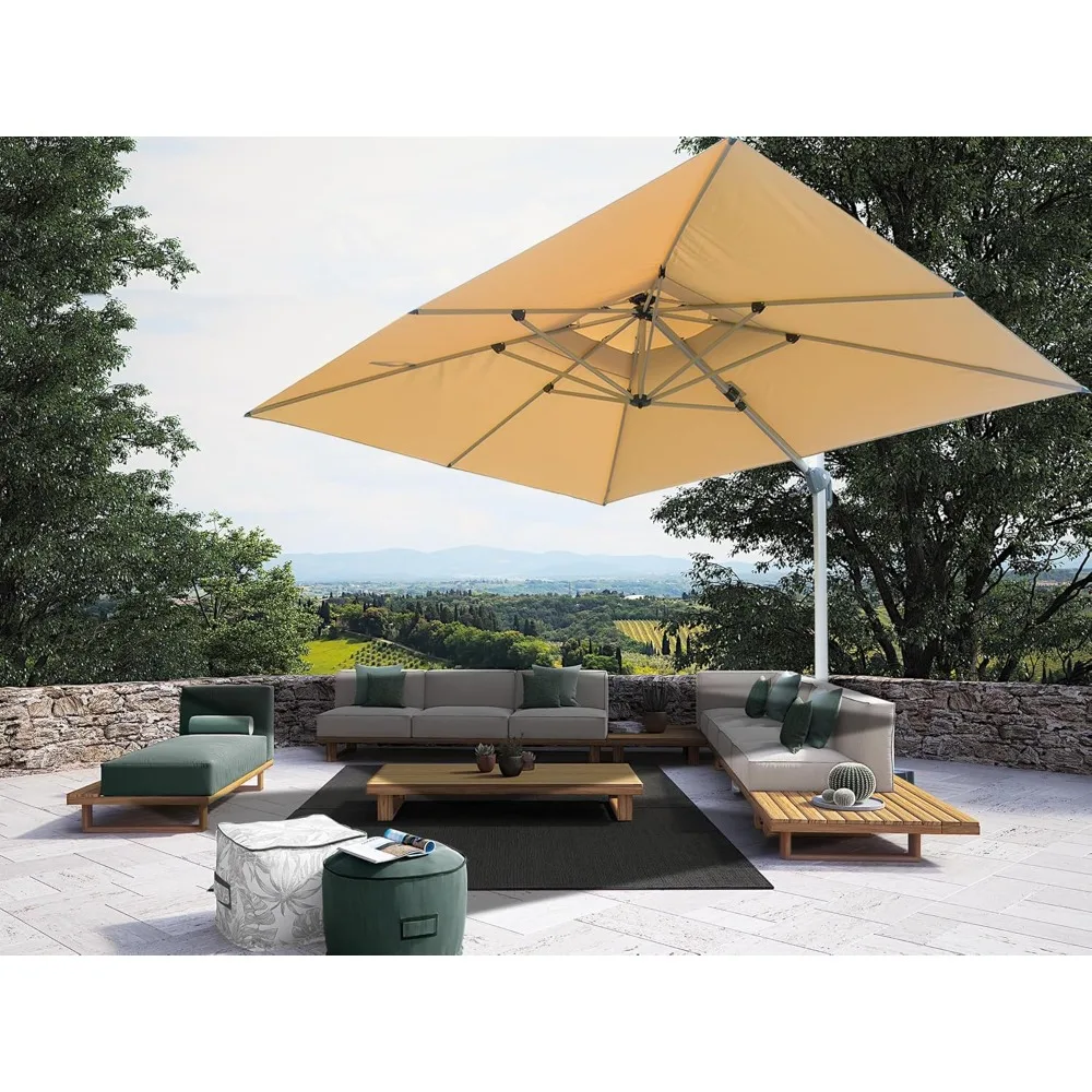 

10' x 13' Cantilever Umbrellas, Aluminum Rectangle Offset Umbrella with Premium 250g Waterproof Fabric, 360 Degree Rotation