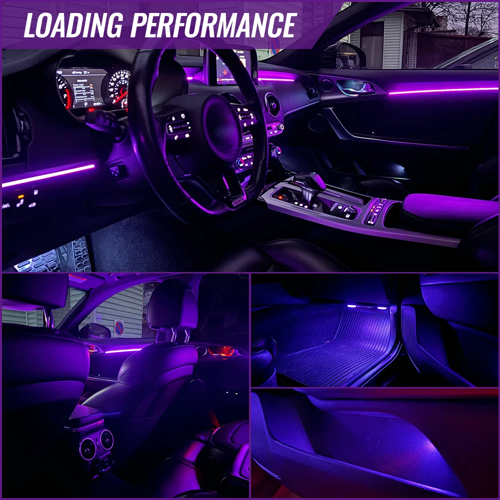 Smart LED Car Light Interior RGB 43in Acrylic LED Strip Fiber Optic Ambient Lighting APP Remote Control Car Interior Accessories