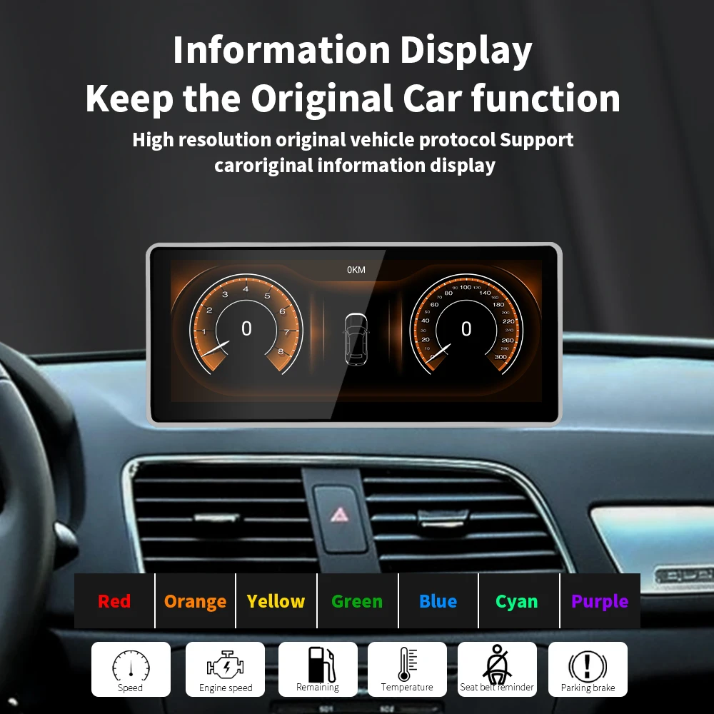 10.25 inch Android 14 For Audi  Q3 2013-2018 Wireless CarPlay/Android Auto  car dvd Video multimedia radio player WiFi 4G LTE