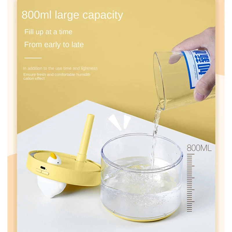 800Ml Diving Duck umidificatore portatile per purificazione dell'aria diffusore atomizzatore d'acqua ricaricabile da 1200Mah per camera da letto