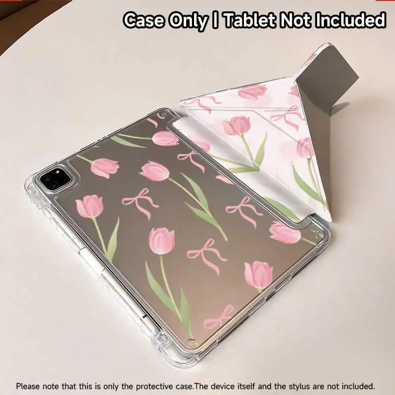 1 Pcs Y-fold flip pen slot shockproof protective shell，compatible with iPad10.2/10.5，mini6/7，Air10.9/Pro11,Air6/7，iPad 10/11th