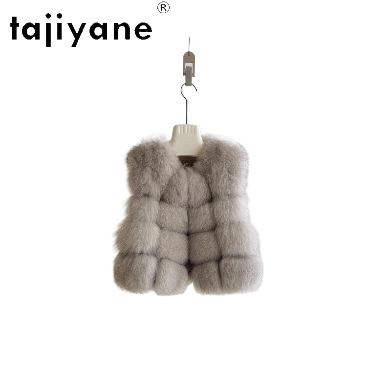 

TAJIYANE Real Fox Fur Coat Woman Sleeveless Natural Fur Vest Short Whole Fox Fur Jackets 2025 Winter Women Clothes шуба женская