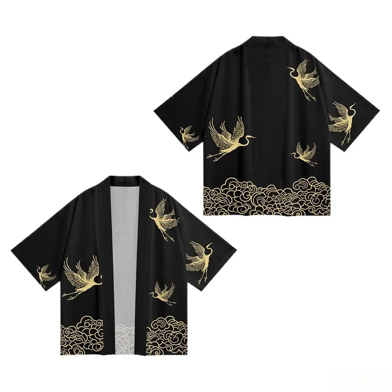 نمط جديد عصري الرجال النساء نفس النمط الحيوان طباعة نمط تصميم الصيف متعددة الوظائف ثوب الكيمونو الياباني فضفاض