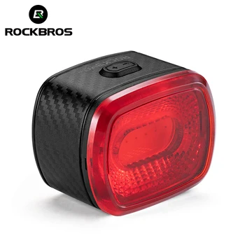 ROCKBROS Smart Bicycle Brake Light IPx6 Taillight Type-C Bike Tail Rear Light Auto Stop…