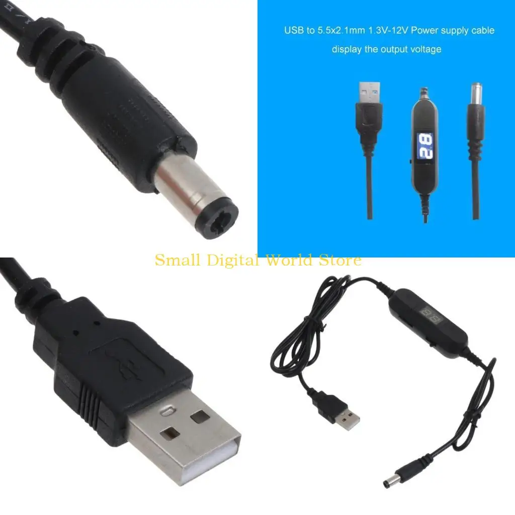 77UB USB to 1.5V 3V4.5V 6V 7.5V 9V 12V Adjust Voltages Display Cable for Toy Game LED Lamp and other 1.5V-12V Device