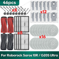 Compatible for Roborock Saros 10R / G20S Ultra Accessories Brush Hepa Filter Mop Cloth  Dust Bag Spare Parts
