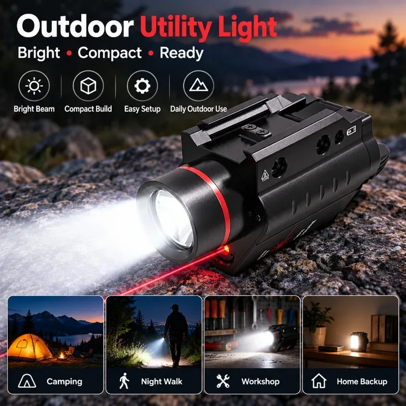 Aluminum Alloy LED Flashlight Shock Resistant 20mm Mounting Position Portable Outdoor Lighting Torch