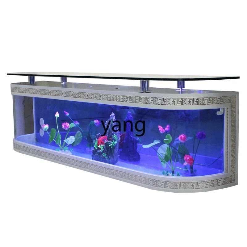 

CX TV cabinet fish tank creative living room floor to wall ecological home glass bar table filter aquarium