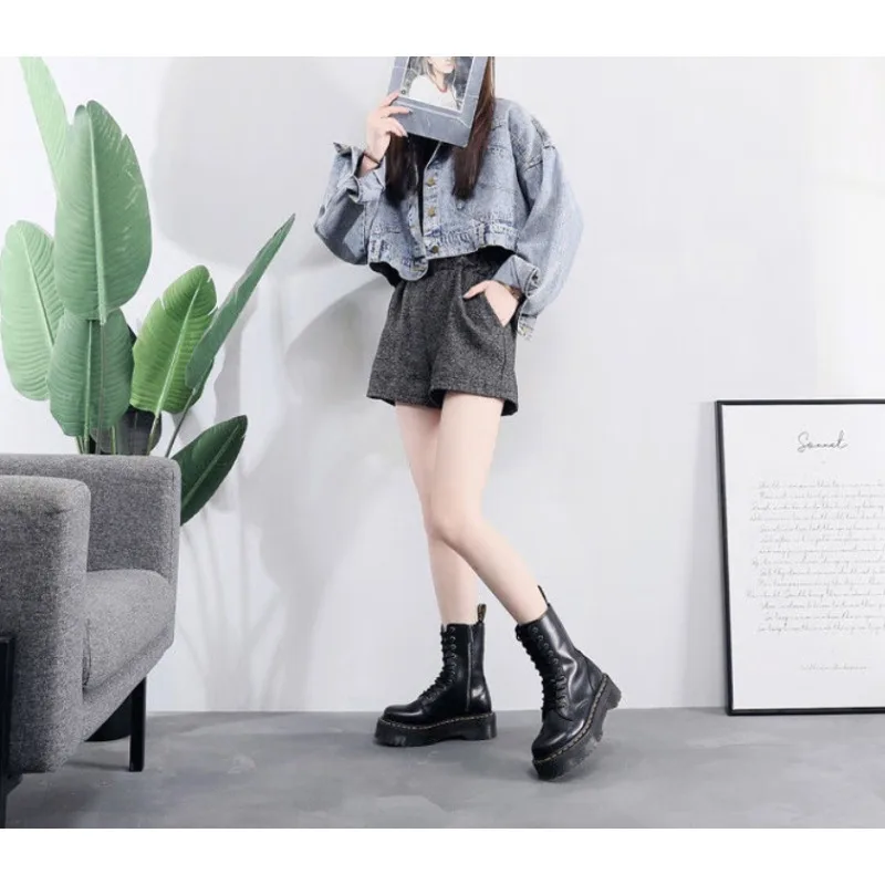 

Fashionable High Top Casual Women's Shoes Couple's Plus Size Outdoor Winter Waterproof Boots Women's Plush Windproof Side Zipper