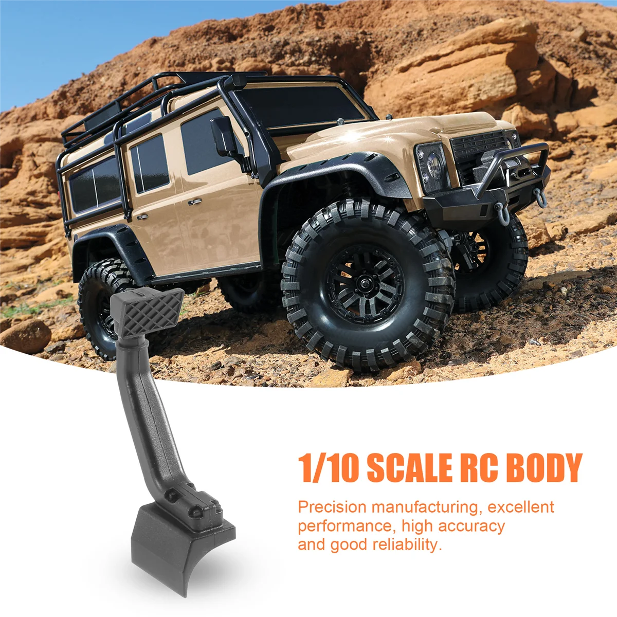 1/10 RC Crawler Snorkel negro para Axial SCX10 SCX10 III AXI03007 MST Jeep Wrangler Body Shell