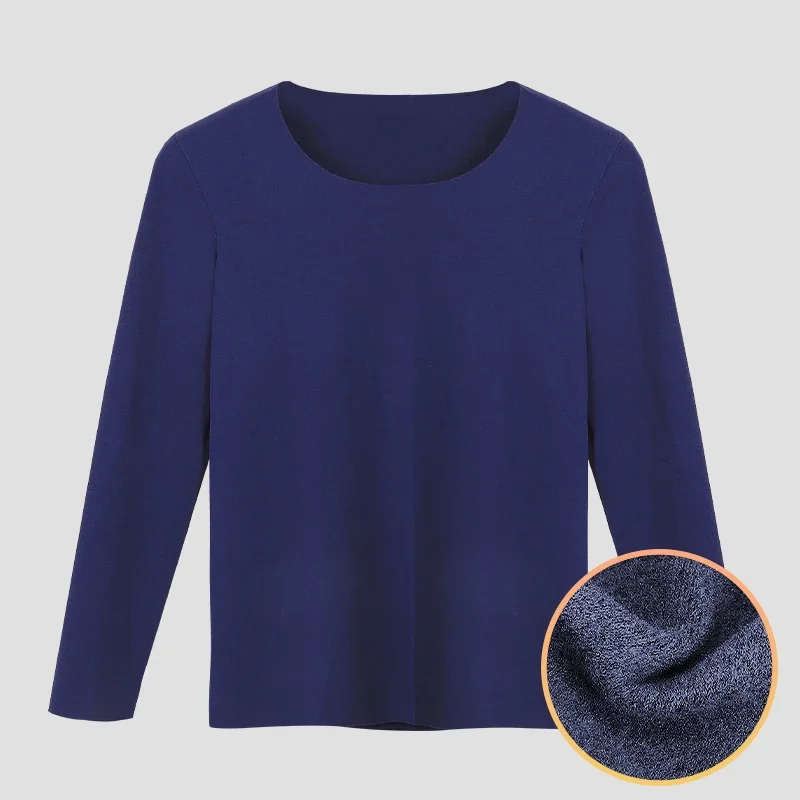 

1pc Men's fall and winter single warm top slim long-sleeved bottom crew-neck basic underwear