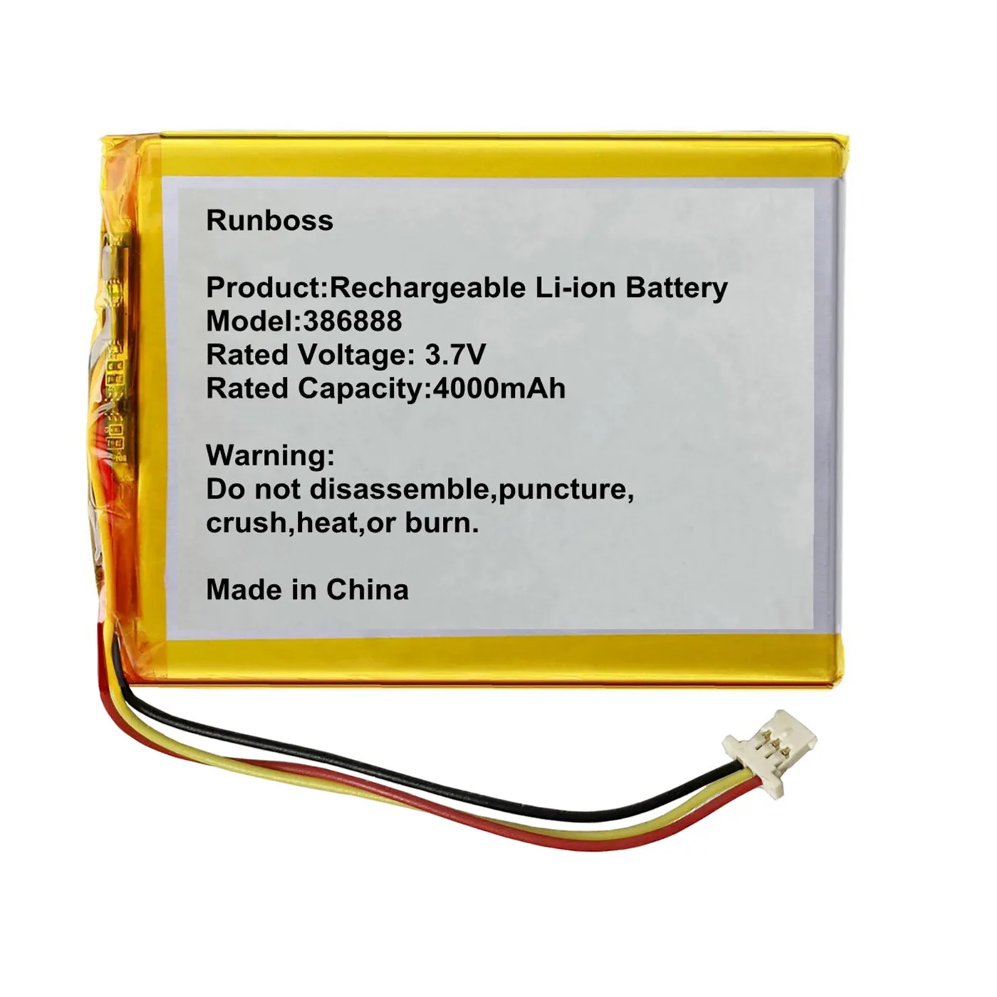 Аккумулятор 3.7V 4000mAh для электронных книг Boox James Cook, Boox Poke Pro, Onyx Darwin 3 4 5 6, Crema, Soundup, Caesar 2, PH386888PL, 386888