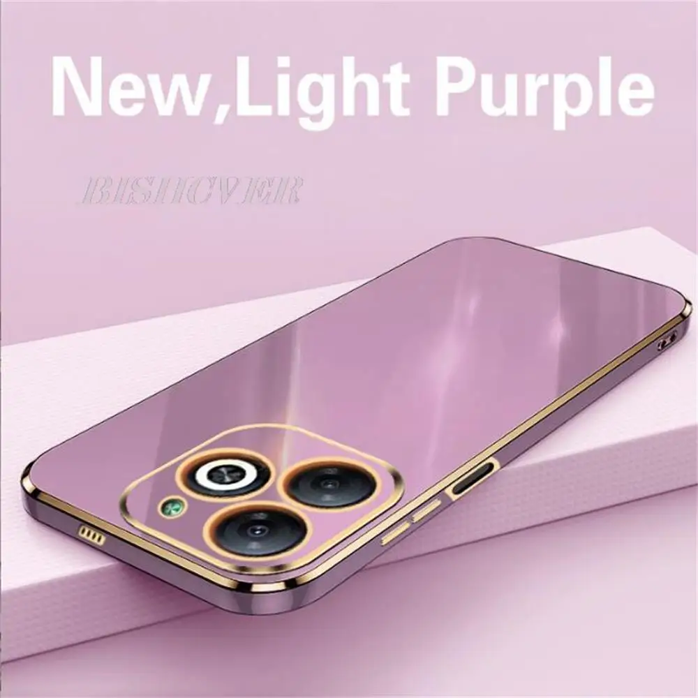 Luxury Square Plating Phone Case For Infinix Hot 40i 6.56\