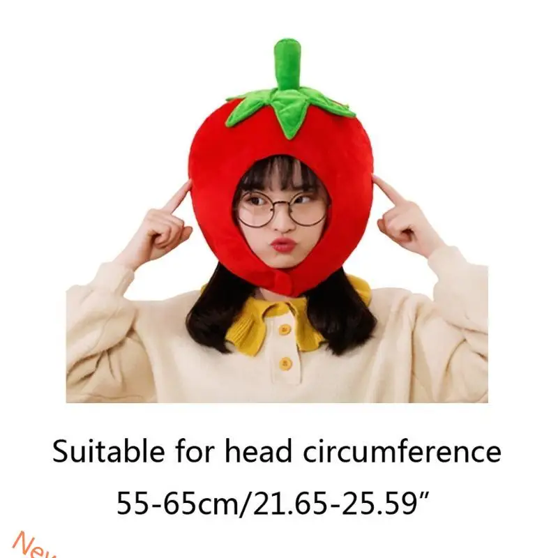 Dorosłe dzieci piękny kształt pomidora pluszowy kapelusz śmieszne owoce nadziewane zabawki nakrycia głowy ciepła nausznik czapka