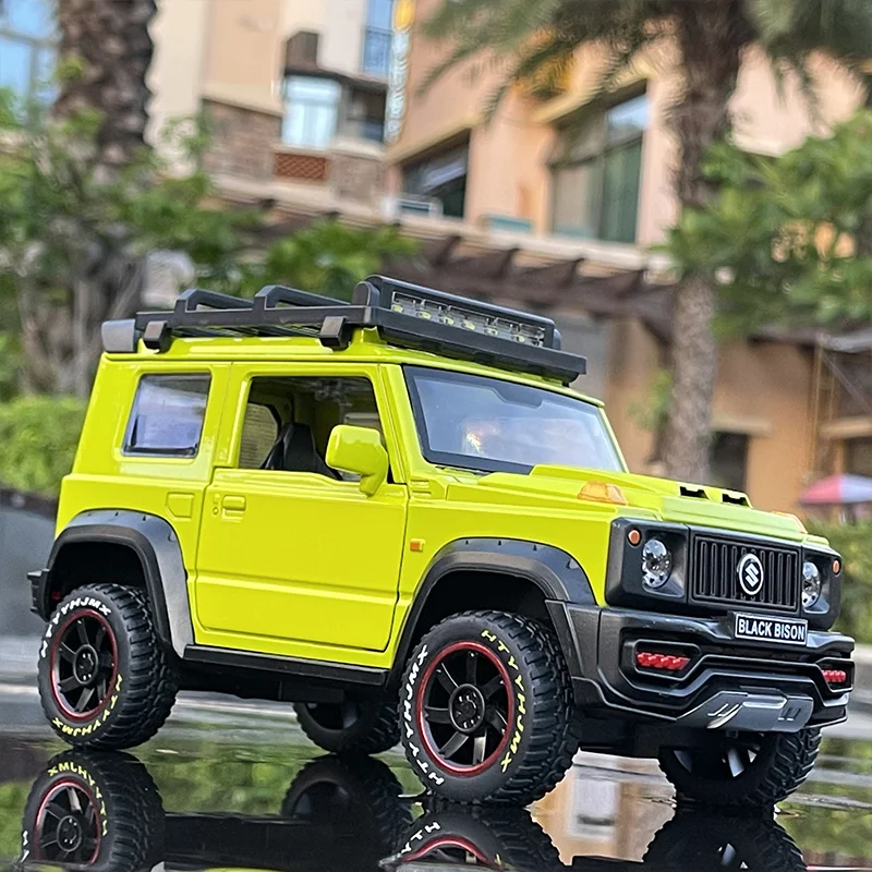 Large Size 1:18 SUZUKI Jimny Alloy Car Model Diecasts Metal Off-Road Vehicles Car Model Simulation Sound and Light Kids Toy Gift