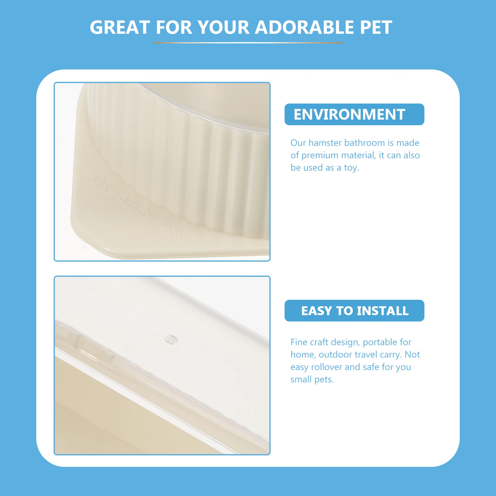 

Sand Bath Container Small Bathroom Cute Hamster Bathtub Pet Toilet Box For Squirrel Chinchilla Hedgehog Sand Bathing Hamster