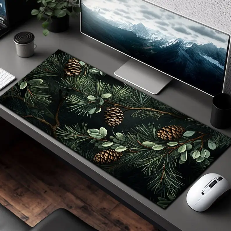 Pine Cone Fruit Deskmat,non-slip and Waterproof Mousepad,office and Gaming Desktop Decorative Mat,the Perfect Gift for Friends.