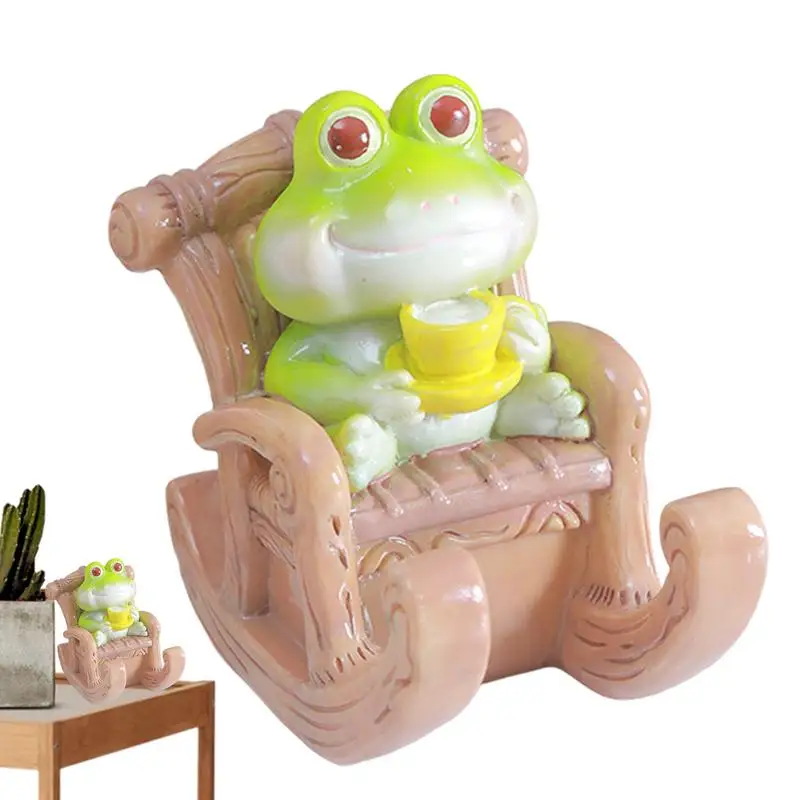 Desktop Phone Holder Rocking Chair Phone Holder Cradle Dock Frog Tablet Stand Resin Cell Phone Holder For Smartphones Tablets