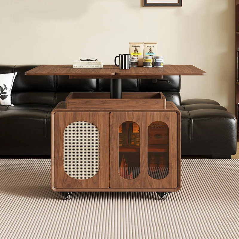 

Мобильный подъемный кофейный столик, регулируемый, роскошный, в скандинавском стиле, уникальный, с функцией хранения, мебель для гостиной