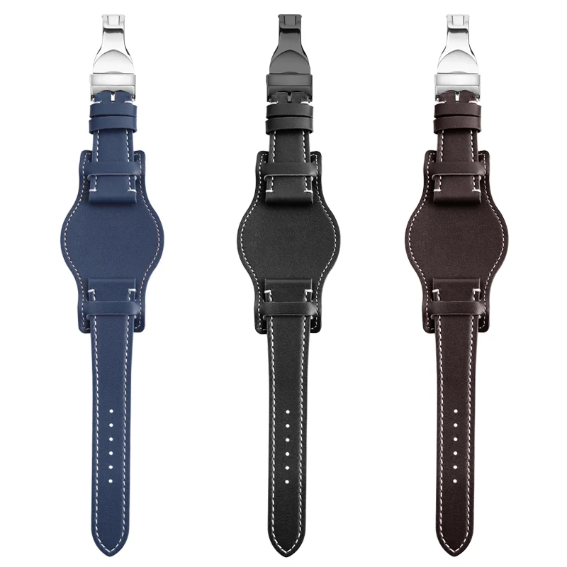 Винтажный кожаный ремешок для часов Tudor Black Bay, 20 мм, 22 мм, 1958/39 мм/41 мм/GMT/Pelagos |   Ремешок из натуральной воловьей кожи со складной пряжкой