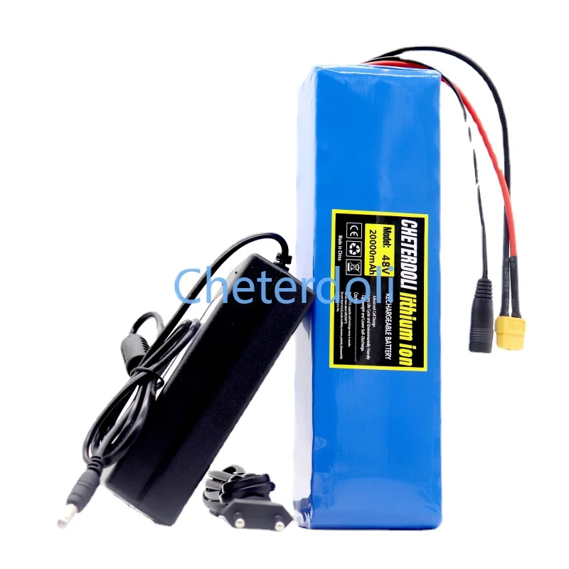 48V Battery 30000mAh 13S3P XT60 18650 Lithium Ion Battery Pack 30Ah for 54.6v E-bike Electric Bicycle Scooter with BMS Charger