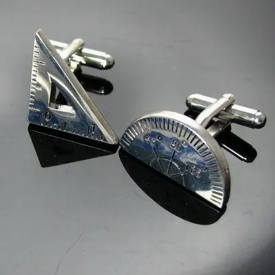 iGame Ruler Cuff Links Quality Brass Material Protractor Design Cufflinks Wholesale & Retail