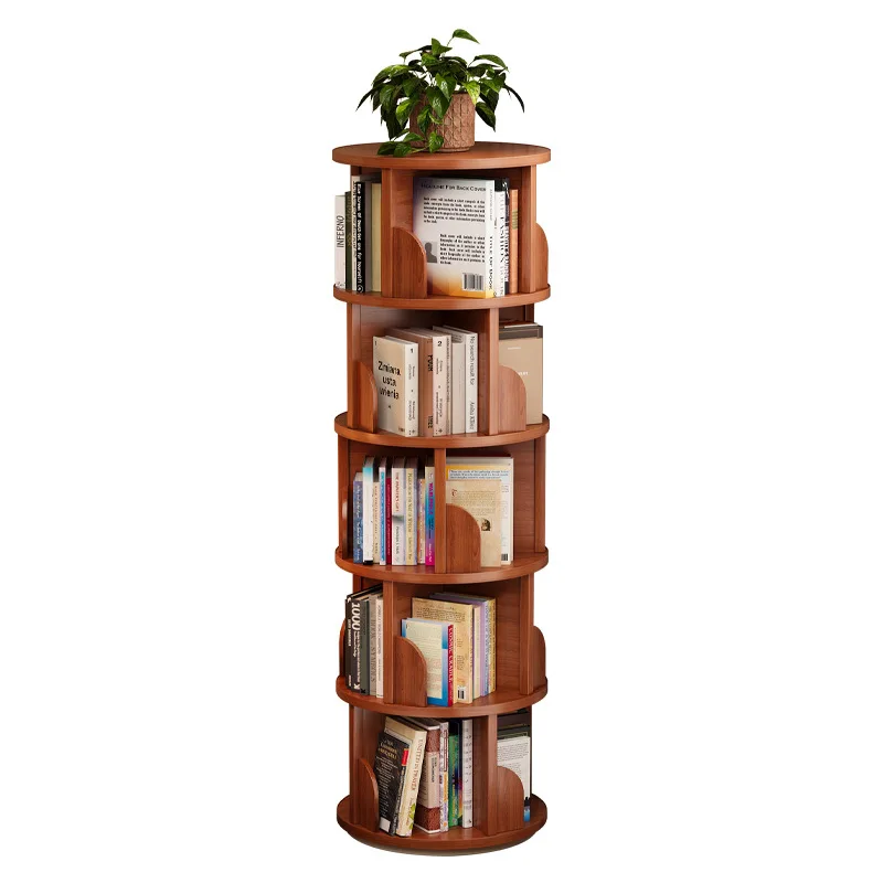 Children's Portable 360-Degree Rotating Bookshelf Floor Storage Rack Living Room Home Organization Cabinet