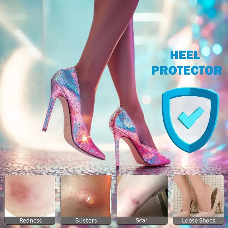 Self-Adhesive Heel Pads Heel Inserts Heel Protectors 6-Pack Prevent Heel Slippage Improve Shoe Fit And Comfort for Too Big Shoes