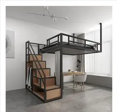 

Multi-functional iron hammock small family attic bed hanging wall bed hanging loft elevated bed