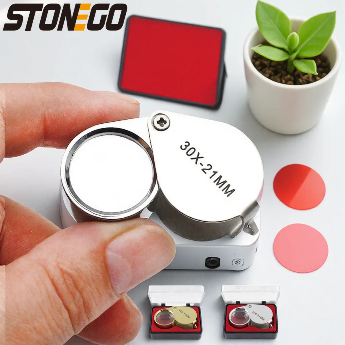 30X Precision Jewelers Loupe Magnifier Foldable Pocket Design for Jewelry Electronics Coin Collecting Tools