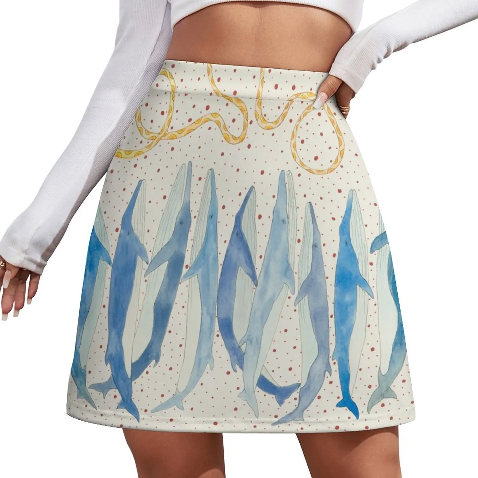 Fin Whales Praying Mini Skirt Skirt satin midi skirt for women