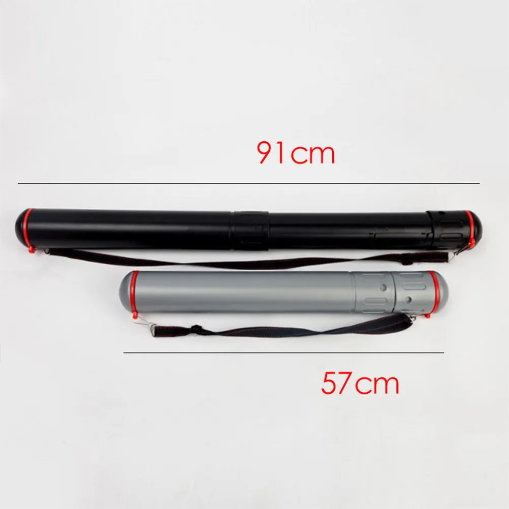 telescopic-plastic-drawing-storage-tube-stretchable-design-random-color-waterproof-adjustable-shoulder-strap-storage-container
