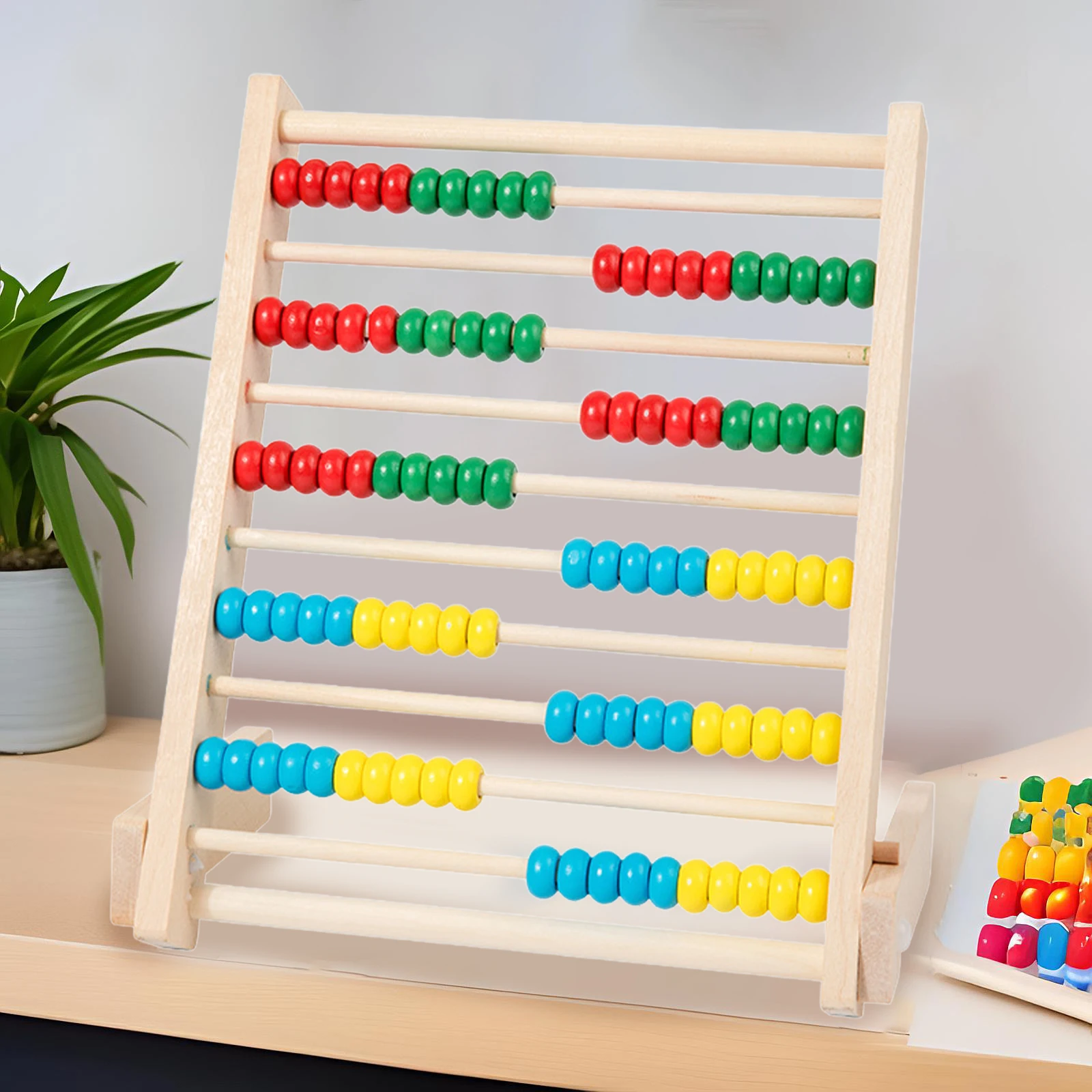 Abacus Math Addition Subtraction With Wood Beads Rack Miniature Counting Frame For Early Educate Smooth Surface Montessori Toy