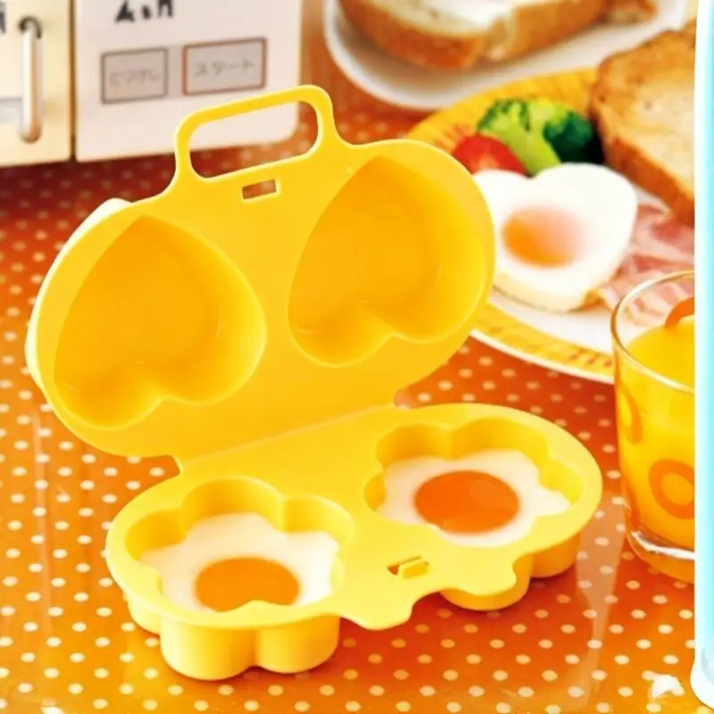 New Microwave Egg Steamer Flower And Heart Cooker Steamed Egg Mold Boiled Egg Mold Mini Breakfast