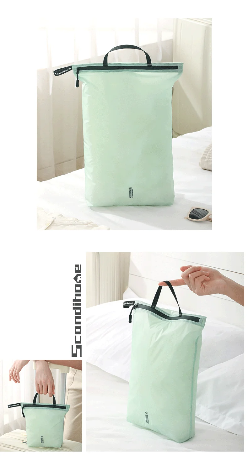 Wasserdichte Reisehandtasche, Aufbewahrungstasche, leichter Kleidungs-Organizer, Reißverschlusstasche für Toilettenartikel, Socken, Unterwäsche, Gepäck – Detail 15