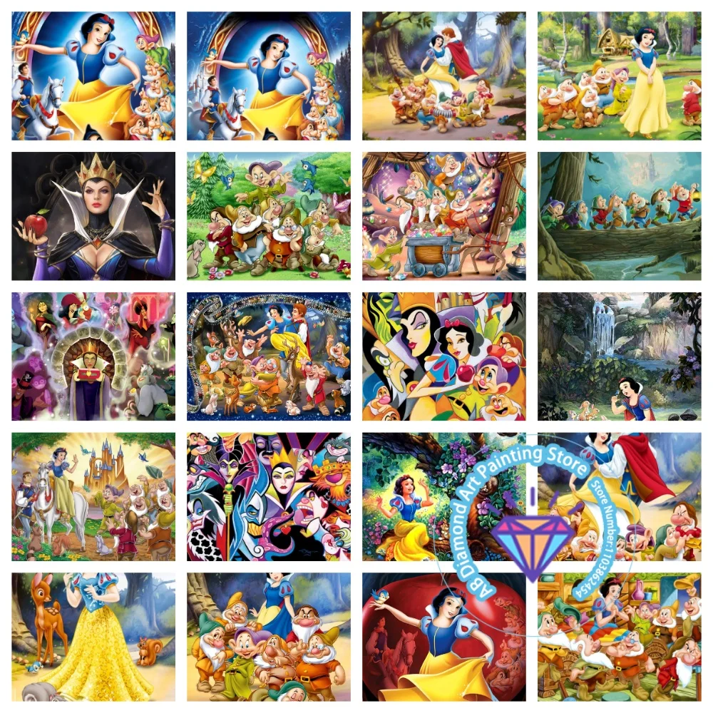 

Snow White AB Diamond Painting Kit Square Round Diamond 5D DIY Cross Embroidery Handmade Art Adult Exquisite Gift Home Decor