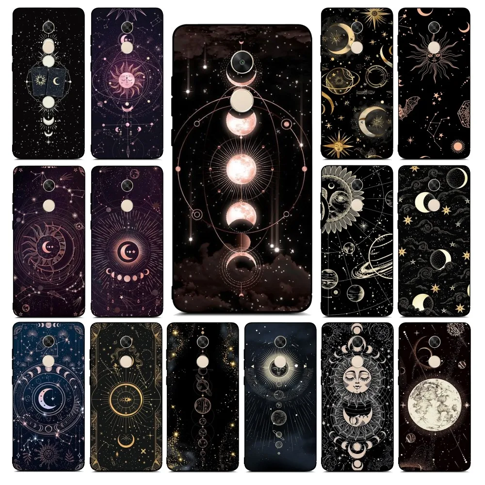 Suns Moons Clouds Astrological Phone Case For Redmi Note 4 X 5 A 6 7 8 T 9 9S 10 11 11S 11Epro Poco M3 Pro