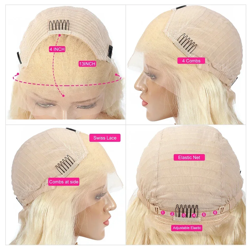 13X6 HD Transparent 613 Blonde Lace Front Wig Human Hair  Straight Lace Front Wigs Human Hair Wigs 40 46 Inches for Wome Brazili image 6