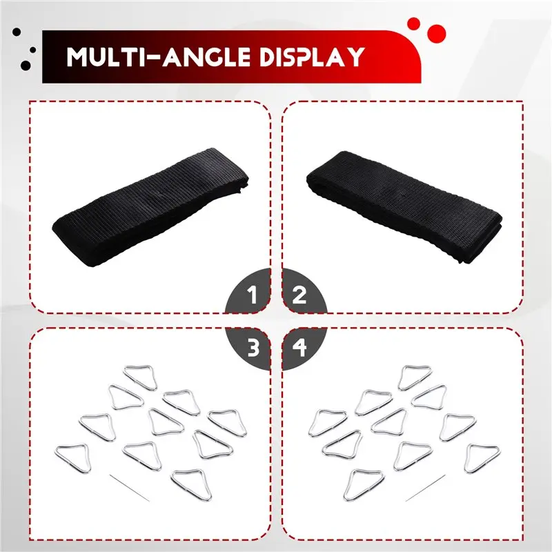 NALFI-Trampoline Triangle Buckle With Webbing Quick Connect Trampoline Triangle Ring Trampoline Repair Part