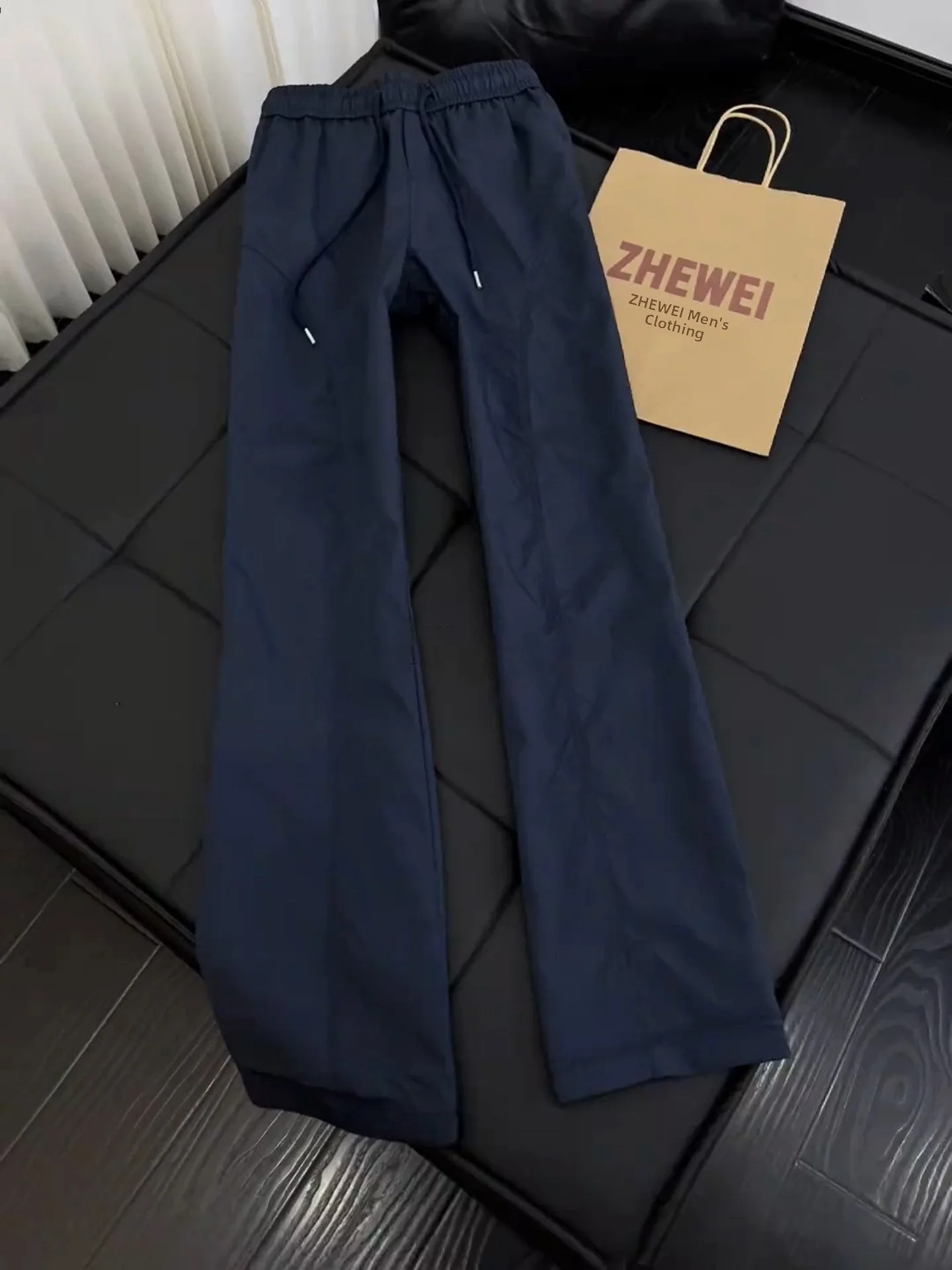 

Trendy Men's Summer Ice Silk Qui Dry Straight Leg Casual Pants Loose Fit Comfortable Breathable Faionable Cargo Trousers