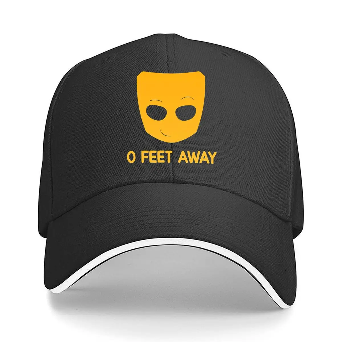 0 Feet Away Face Mask Social Distancing Graphic Sandwich Baseball Cap