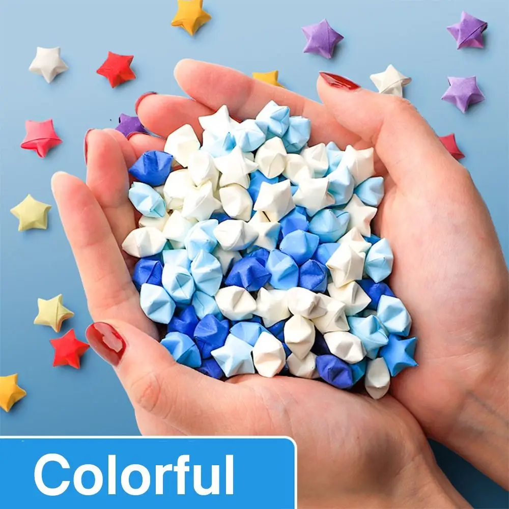 540PCS Gradient Color Star Origami Paper Art Craft Paper Double Side Star Paper Strip DIY Handmade ucky Stars Folding Paper