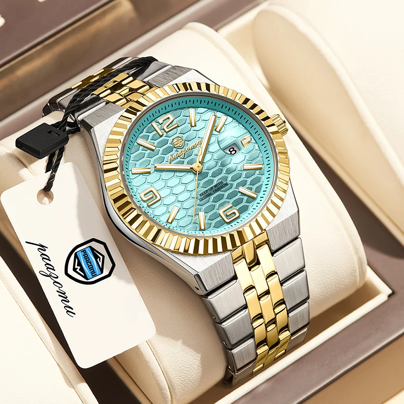 

PAAZOMU Top Business Men's Watches Stainless Steel Textured Luminous Dial Leisure Quartz Watch Waterproof Outdoor Sports Watch