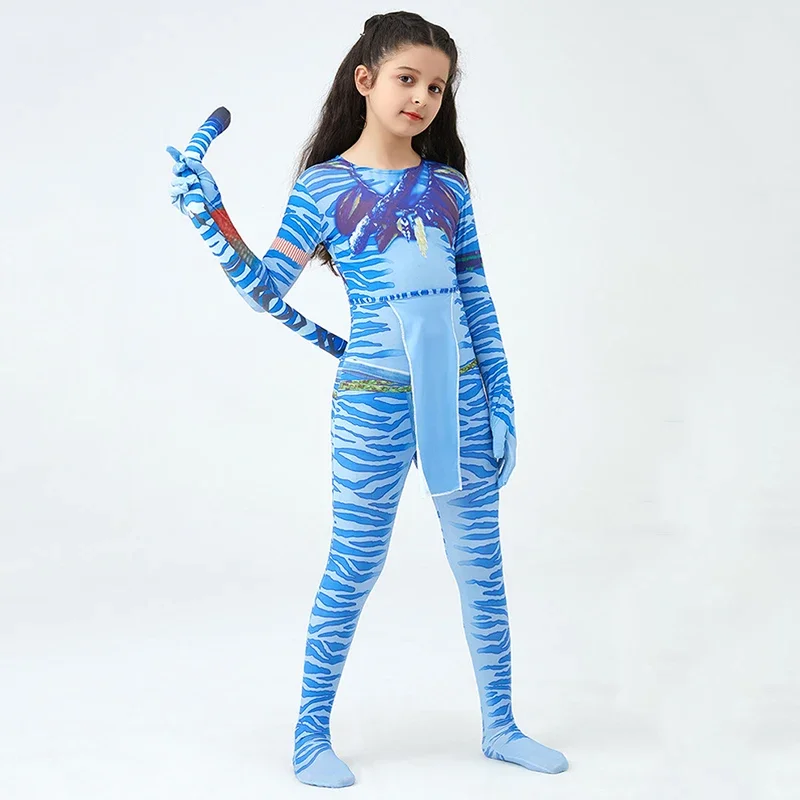 Avatar Costume for Kids Avata The Way of Water Cosplay Bodysuit for Boys Girls Christmas Halloween Party Child Clothes