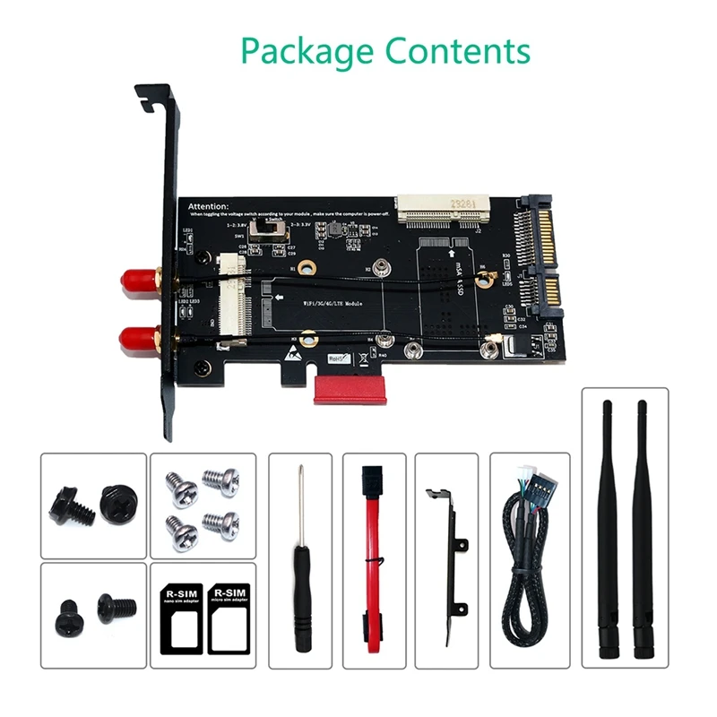 Adaptateur Mini PCI-E vers PCI-E 1X avec emplacement pour carte EpiCard, adaptateur MSATA SSD vers SATA 3.0, carte convertisseur 2 en 1 pour ordinateur portable