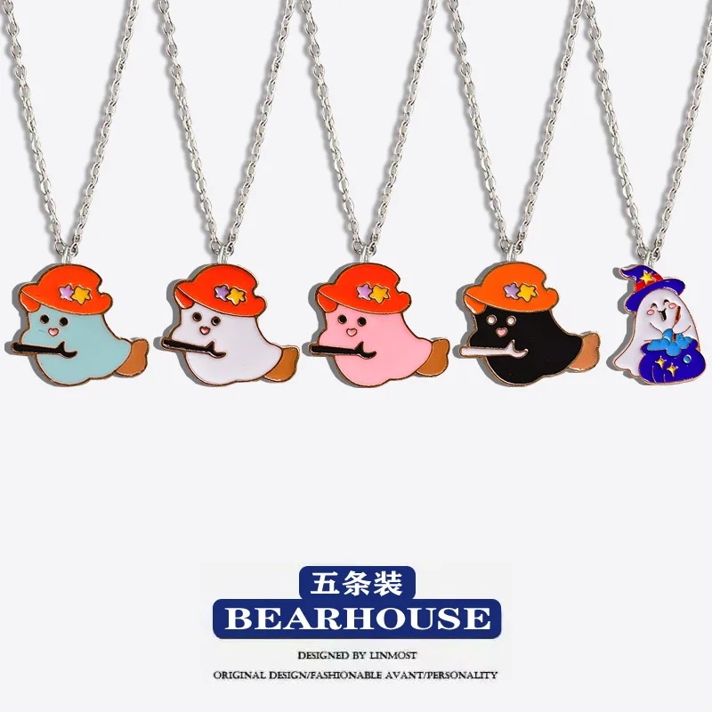 Sanrio Hello Kitty Halloween Pumpkin Necklace Pendant Jewelry Accessories My Melody Kuromi Toys Cartoon Fashion Decoration Gifts