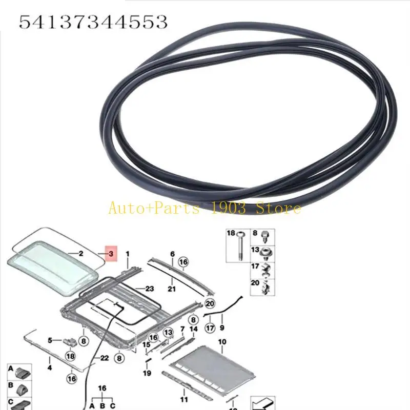 

E21C Прочное уплотнение люка на крыше, шумопоглощающее резиновое уплотнение, ветрозащитное для использования F20 F22 F87
