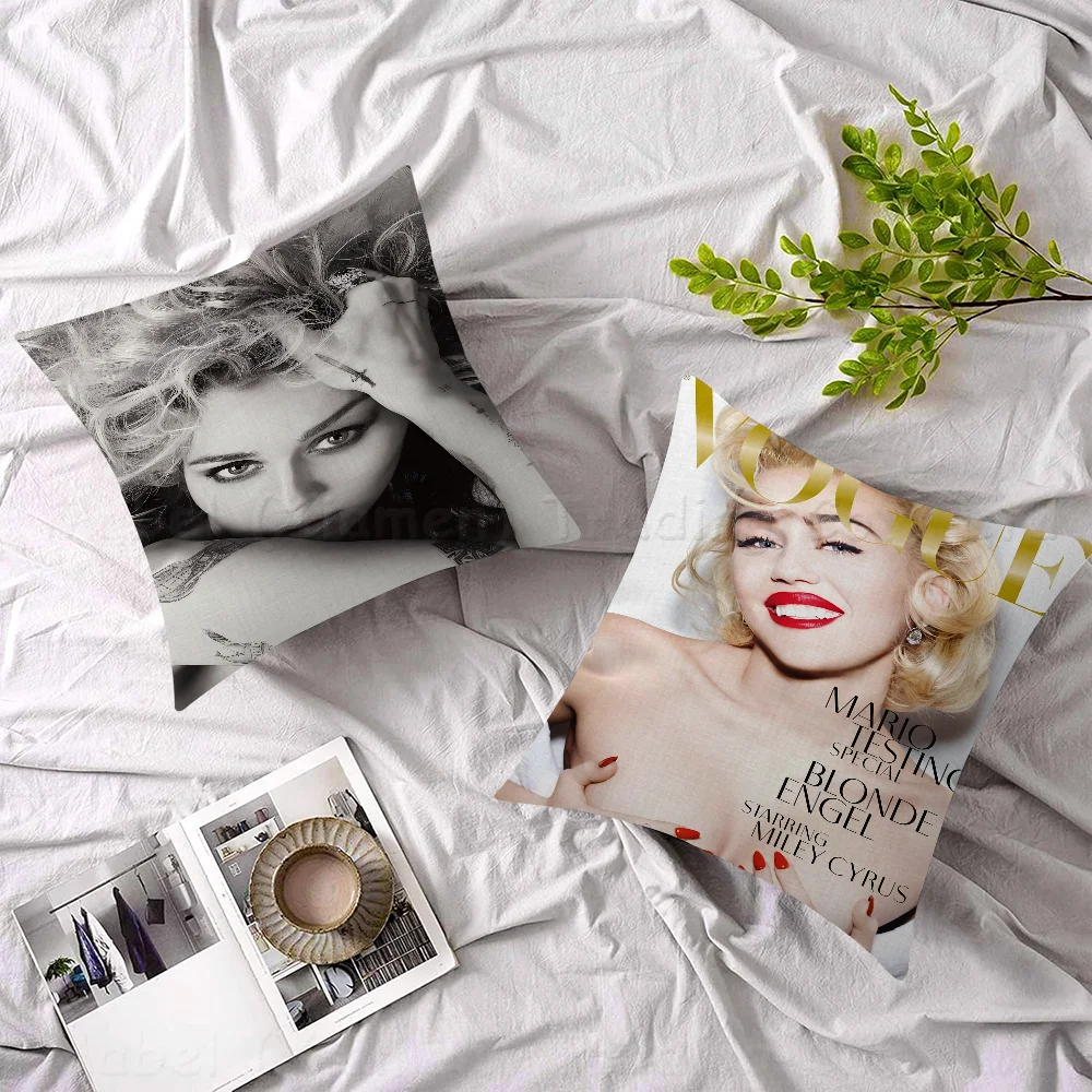 

Pop Singer Miley Cyrus45*45cm Cushion Cover Pillow Cover Decor Pillowcase Home Pillowcase For Couch Pillow