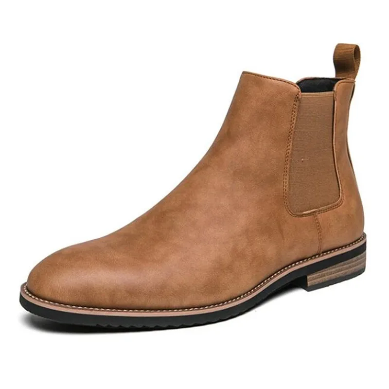 

High Quality Boots for Men New Brand Business Leather Boot Fashion Casual High Top Dress Boots Men's Chelsea Boots Botas Hombre