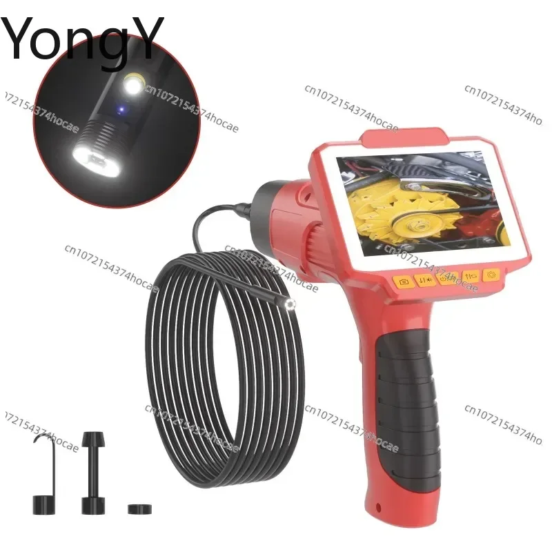 Handheld three-lens pipe mirror camera 8mm with 4.3-inch screen semi-rigid 10m sewer inspection industrial pipe mirror